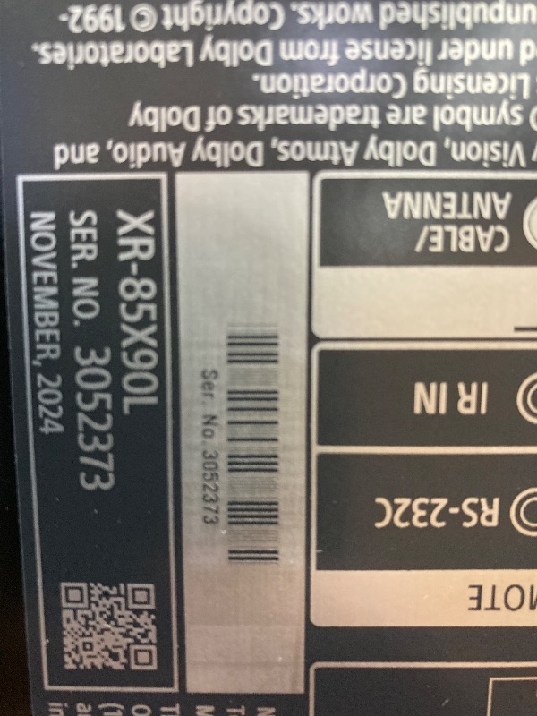 Photo 1 of (***Sold as parts only, non-functional***)Sony 85 Inch 4K Ultra HD TV X90L Series: BRAVIA XR Full Array LED Smart Google TV with Dolby Vision HDR and Exclusive Features for The PlayStation® 5 XR85X90L- Latest Model,Black 