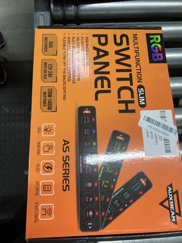 Photo 1 of ***SCRATCHED*** Auxbeam 6 Gang Slim Switch Panel Bluetooth RGB AS-600 with APP&Remote Control Toggle Momentary Pulsed Switch Pod Off Backlight for Truck Offroad UTV ATV Car Marine 12-24V Waterproof, 2 Years Warranty