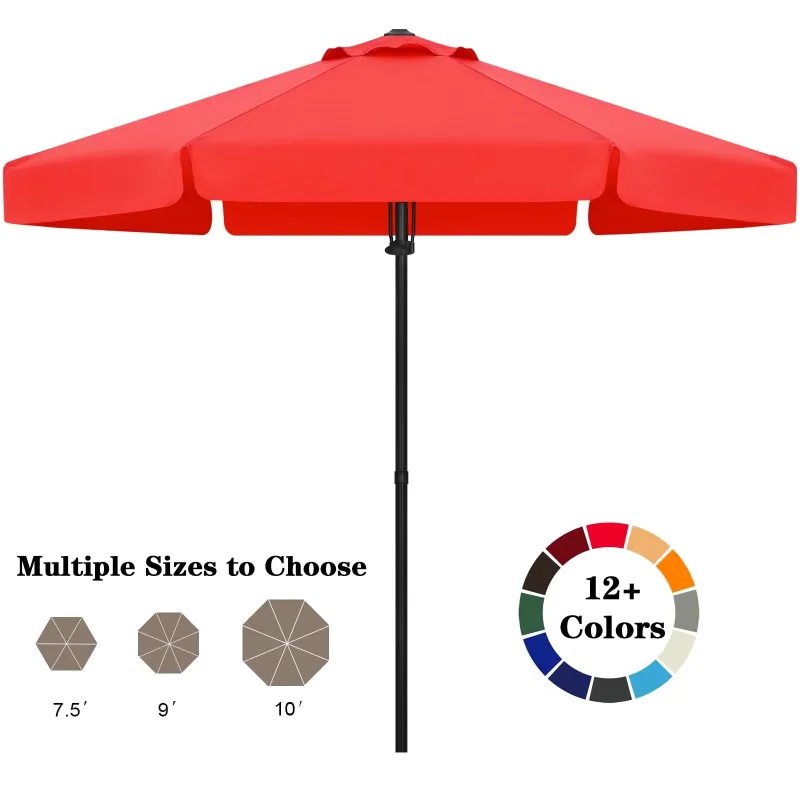 Photo 1 of ABCCANOPY 7.5ft Outdoor Market Hand Push Patio Umbrella With Hanging Edge,12+Colors, Dark Gray
