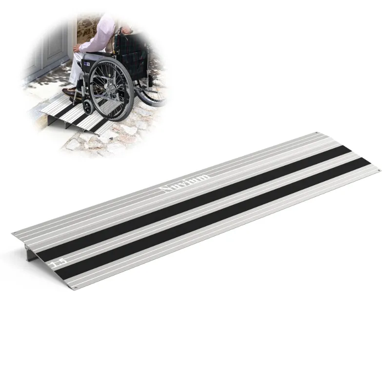 Photo 1 of 34" Nuvium 5" Rise Threshold Ramp, Aluminum Door Entry Ramp for Wheelchairs, 800lbs Load Capacity, Adjustable Temporary or Permanent Ramps for Scooters, Walkers, Canes, Crutches
