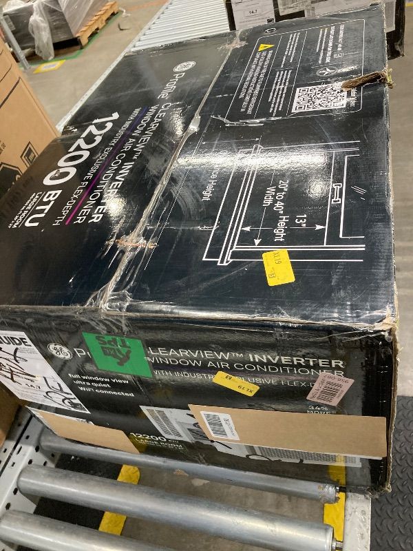 Photo 1 of ***MISSING PARTS**Profile PHNT12CC Clearview Air Conditioner 12,000, Inverter Technology, Ultra Quiet, Medium Rooms up to 550 Sq. FT, Full Window View with Easy Installation, Energy-Efficient Cooling, 12200 BTU, White