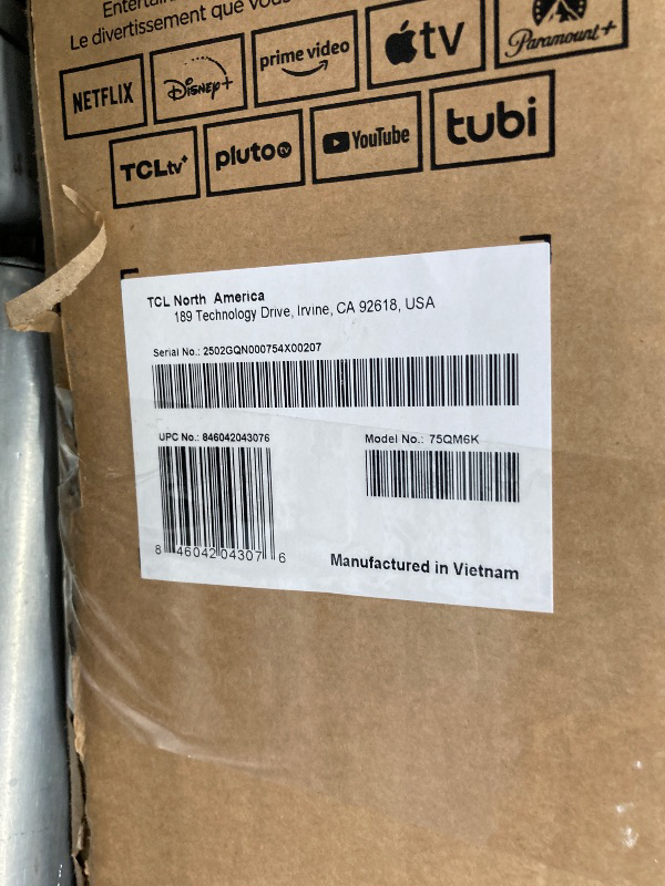 Photo 1 of TCL 75-Inch Class QM6K Series QD-Mini LED 4K UHD Google Smart TV Best Value Mini-LED TV - QLED, 144hz, 288hz Gaming Rate, High Contrast Screen, Onkyo Audio, Dolby Atmos (75QM6K, 2025 Model)