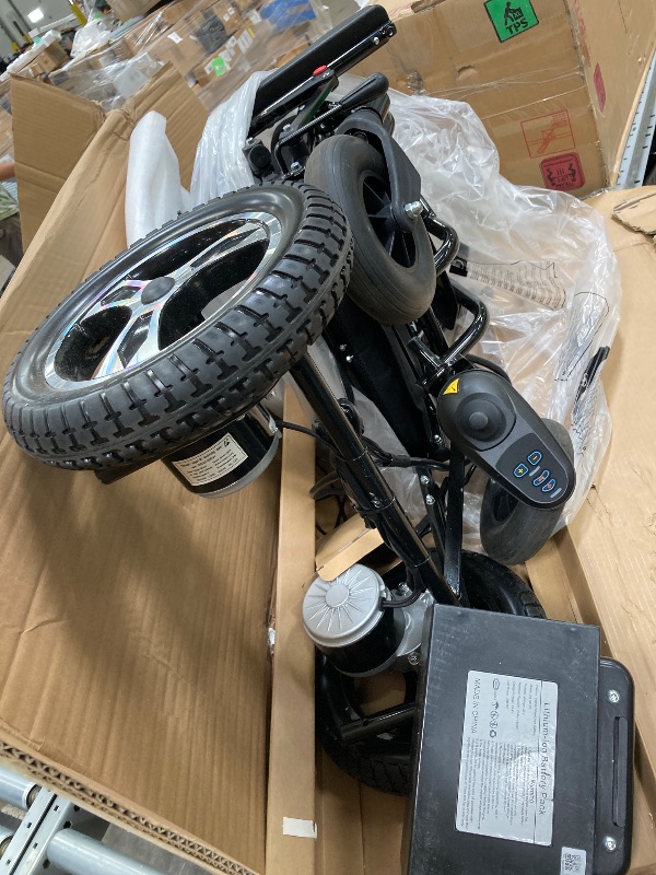 Photo 1 of **PARTS ONLY**
Zurcheel SLF30 Electric Wheelchairs for Adults, Foldable Durable Motorized Wheelchair with 19 Inch Seat and Supports Up to 300 lbs Airline Approved(40 Lbs, Grey)