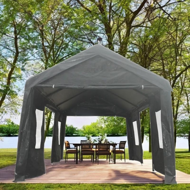 Photo 1 of 
Click to see full view






2+
 Ask Rufus

Can it withstand heavy snow loads?
 
Is it easy to set up by one person?
 
Are replacement parts readily available?
 
Ask something else
Portable carport Gazebo Party Tent 10x20ft Heavy Duty Canopy Outdoor Gara