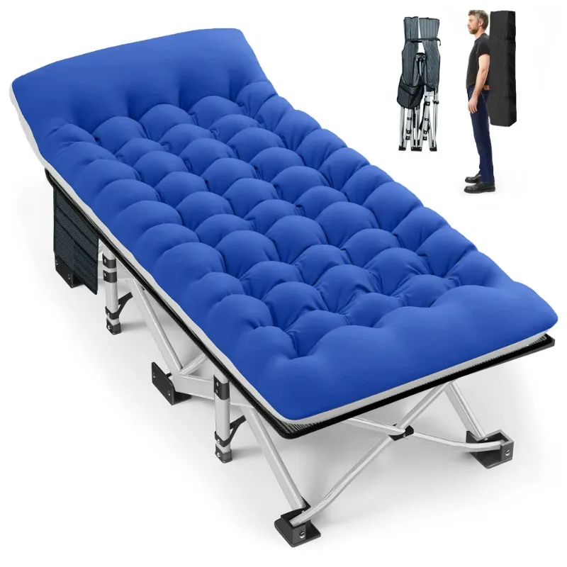 Photo 1 of ***mattress only*** GVDV Folding Camping Cot with 2 Sided Comfort Mattress, Double Layer Oxford Fabric Oversize Folding Bed, Portable Sleeping Bed Cot for Camp Office Nap Beach Travel
