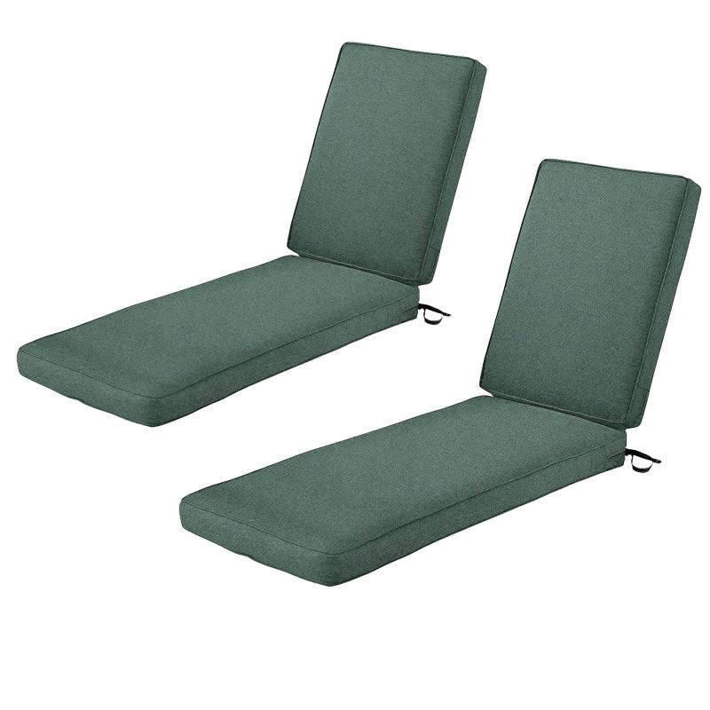 Photo 1 of 2-Pack Patio Chaise Lounge Cushion Water-Resistant Heavy Duty 3" Thickness high-density foam with Washable Cover
