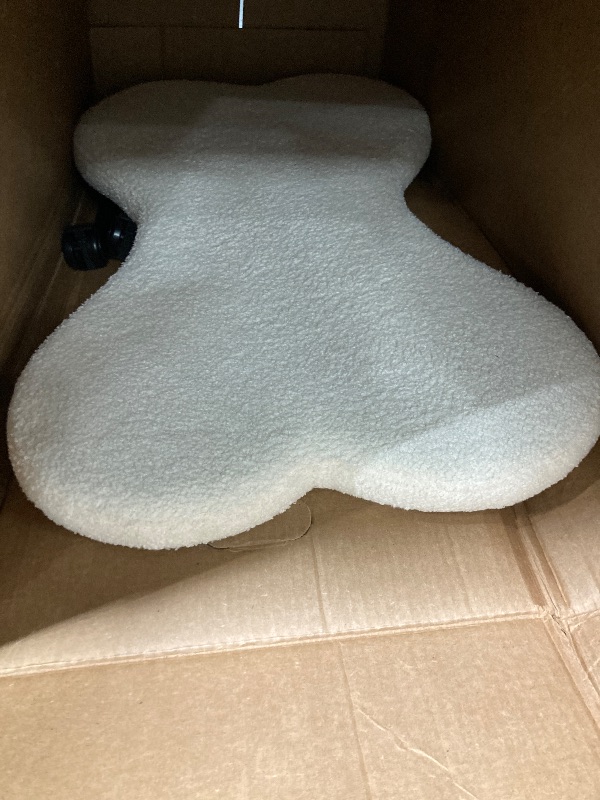 Photo 1 of ***PARTS ONLY***
Pinmoco Ergonomic Cross Legged Swivel Chair, Adjustable Height and Teddy Fabric, Meditation Chair with Back Support, Home and Office, Off White
