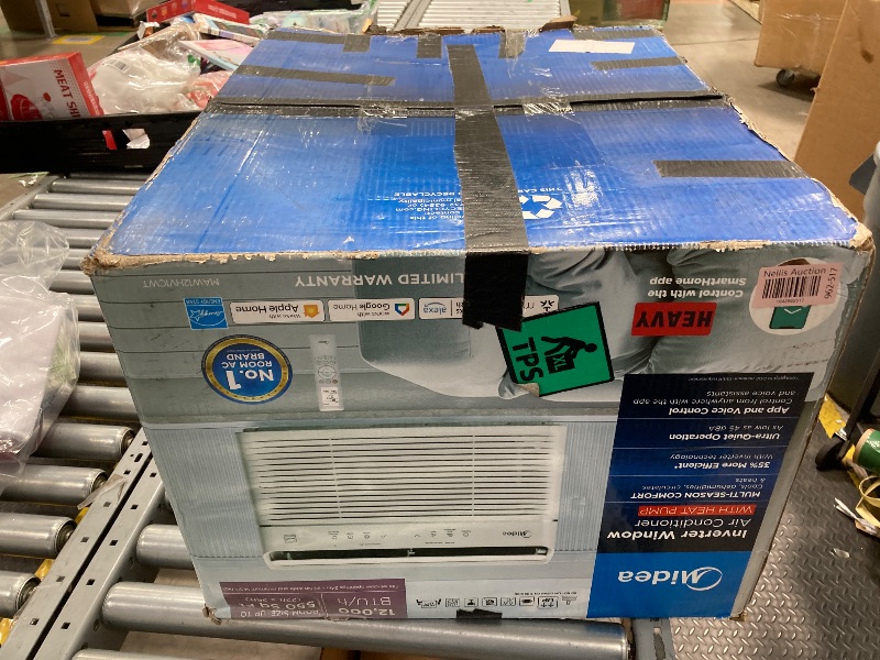 Photo 1 of ***PARTS ONLY**Midea 12,000 BTU Smart Inverter Air Conditioner Window Unit with Heat and Dehumidifier – Cools up to 550 Sq. Ft., Energy Star Rated, Quiet Operation, Electronic Controls, Remote Control, White