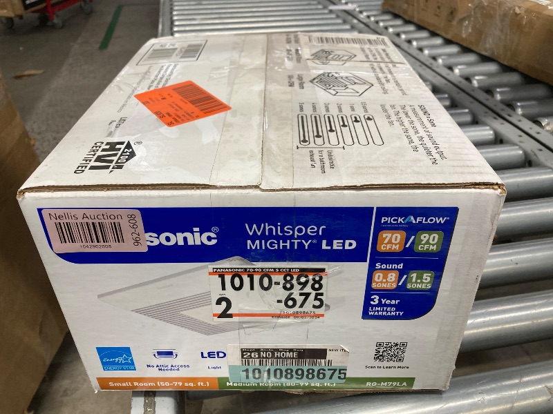 Photo 1 of **PARTS ONLY**Whisper Mighty LED Pick-A-Flow 70-90CFM Ceiling/Wall ENERGY STAR Bathroom Exhaust Fan 9.5 in. x 9.5 in. Grille Footprint