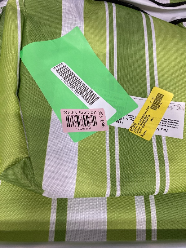 Photo 1 of 5-Positions Beach Chair Lay Flat Cup Holder Beach Chairs for Adult Camping Chairs Beach Lake Sand Lounging Chair Green Stripes