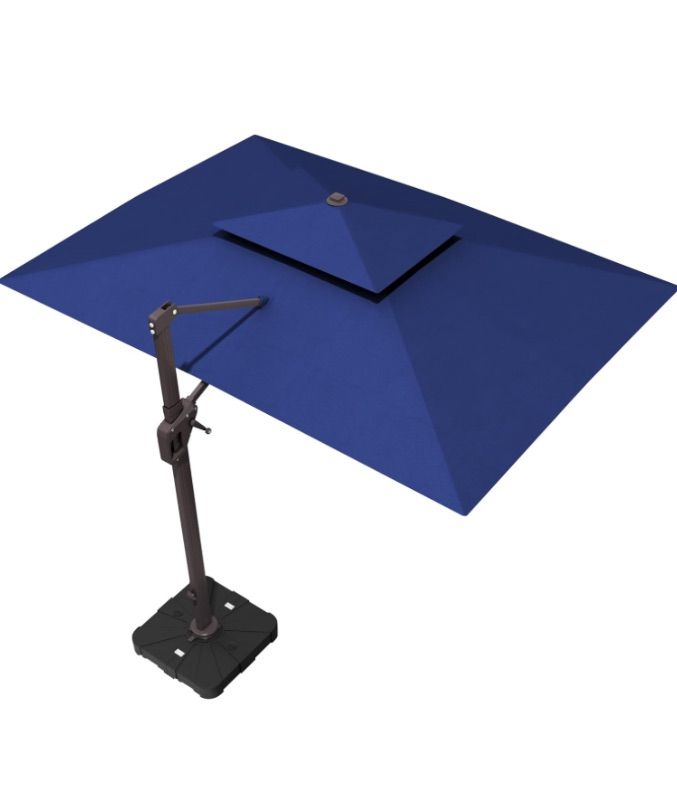 Photo 1 of 10' X 13' Patio Umbrella Outdoor Large Rectangle Offset Cantilever Umbrellas Double Top Heavy Duty Windproof with 360-degree Rotation for Pool Garden Deck