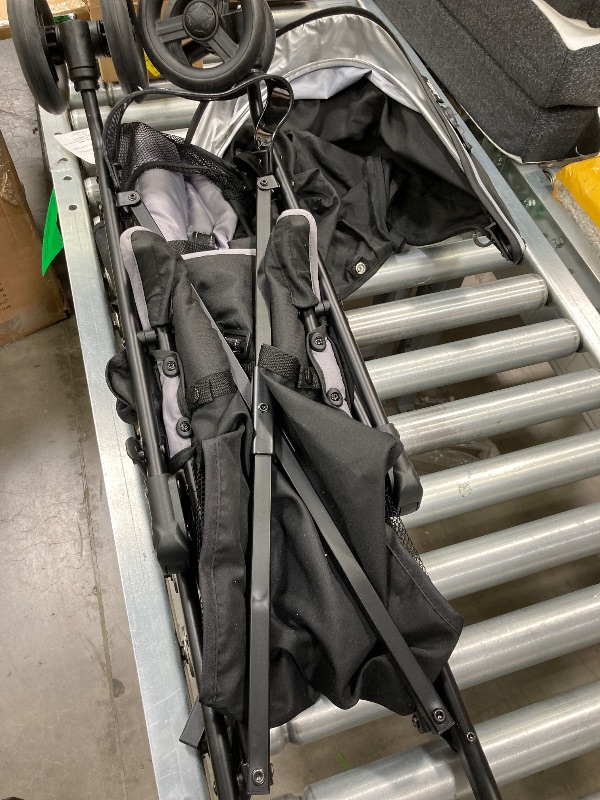 Photo 1 of ***(PARTS ONLY -MISSING HANDLE, SMALL DENT/SCUFFS/SCRATCHES ON FRAME, SELLING AS IS)***

Jeep AdventureGlyde Stroller by Delta Children - Lightweight Travel Stroller with Smoothest Ride & Compact Fold, 3-Position Recline, Extra Large Storage Basket, Black