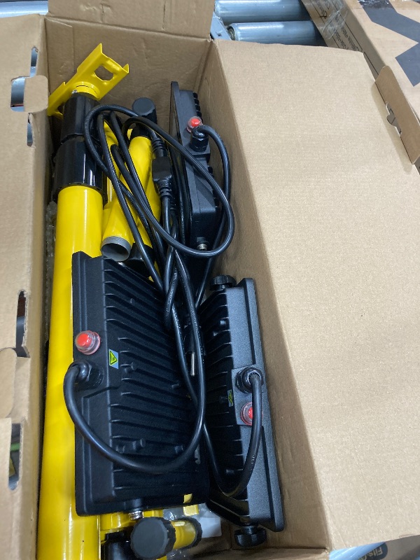 Photo 1 of 21000 Lumen Work Lights with Stand?3 Adjustable Head LED Work Light, with Adjustable and Foldable Tripod Stand, Waterproof Lamp with Individual Switch with 6500 Kelvin Color Temperature