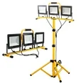 Photo 1 of 21000 Lumen Work Lights with Stand?3 Adjustable Head LED Work Light, with Adjustable and Foldable Tripod Stand, Waterproof Lamp with Individual Switch with 6500 Kelvin Color Temperature
