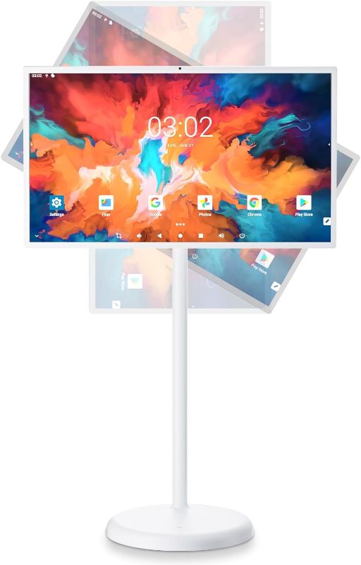 Photo 1 of 32-Inch Portable TV with Incell Touch Screen | 6G RAM+128G Storage | 1080P TV on Wheels | Bestie Screen Built-in | 8H Video Play Time | Android OS | Full Swivel Rotation | Voice Remote Control
