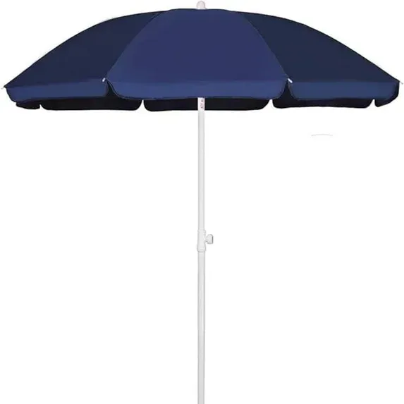 Photo 1 of AMMSUN 6ft Blue Portable Picnic Umbrella Small beach Patio Umbrella,Push Up & Tilt & Carry Bag