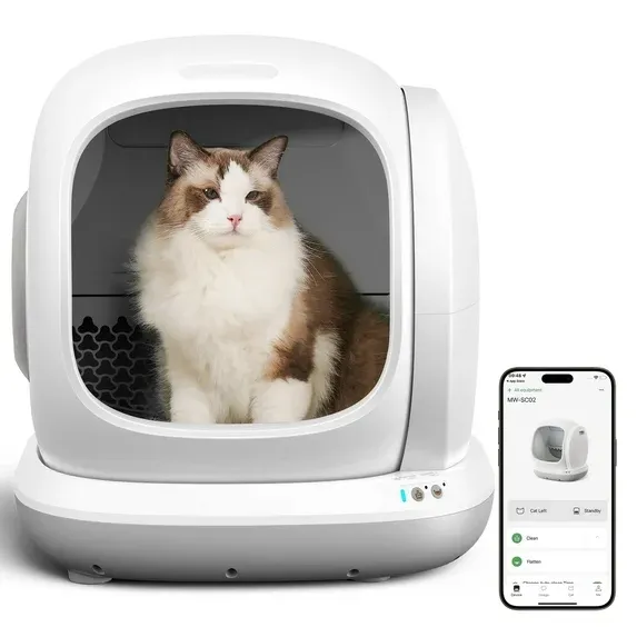 Photo 1 of 75L Smart Automatic Self-Cleaning Cat Litter Box, APP Control/Integrated Safety Protection,Gray