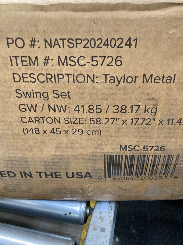 Photo 1 of ***PARTS ONLY***
Sportspower Taylor Galvanized Metal Swing Set (6 Year Warranty): Blow Molded Swing+Standing Swing, Teeter Totter, Saucer Swing+5' Wavy Slide, EXCEEDS ASTM Standards*4pc Anchor Kit*