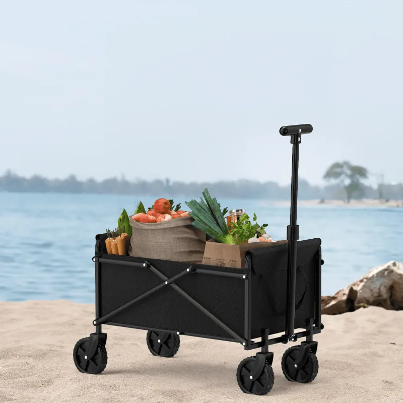 Photo 1 of **very small** Foldable Wagon Cart with Wheels for Grocery Sports Garden Shopping Camping?Black