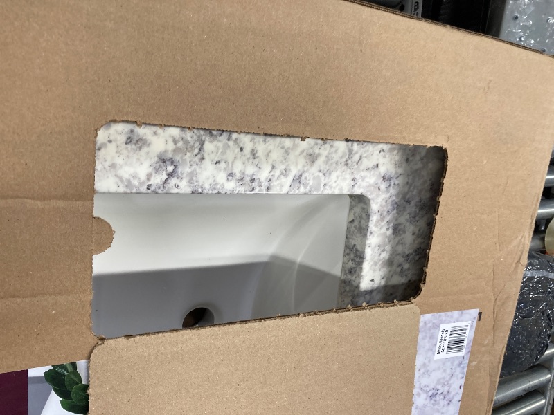 Photo 1 of 25 in. W x 22 in. D Cultured Marble White Rectangular Single Sink Vanity Top in Everest



