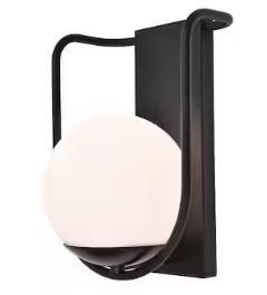 Photo 1 of 1-Light Black Outdoor Smart WiFi Wall Mount Lantern Sconce with A19 Smart Light Bulb Included


