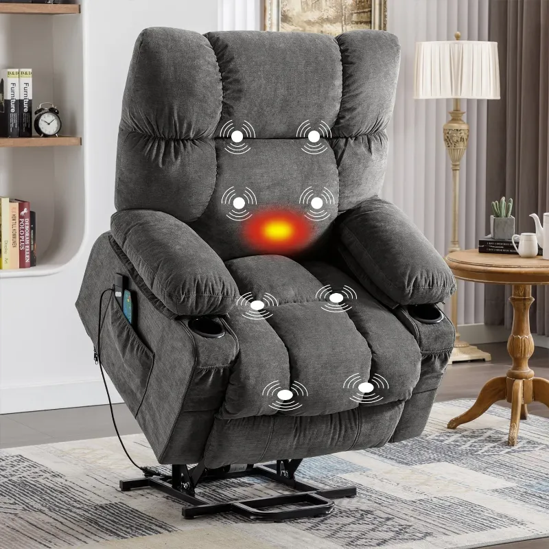 Photo 1 of ****only the base***JONPONY Power Lift Recliner Chair Recliners for Elderly with Heat and Massage Recliner Chair for Living Room with Infinite Position and Side Pocket,USB Charge Port,Grey
