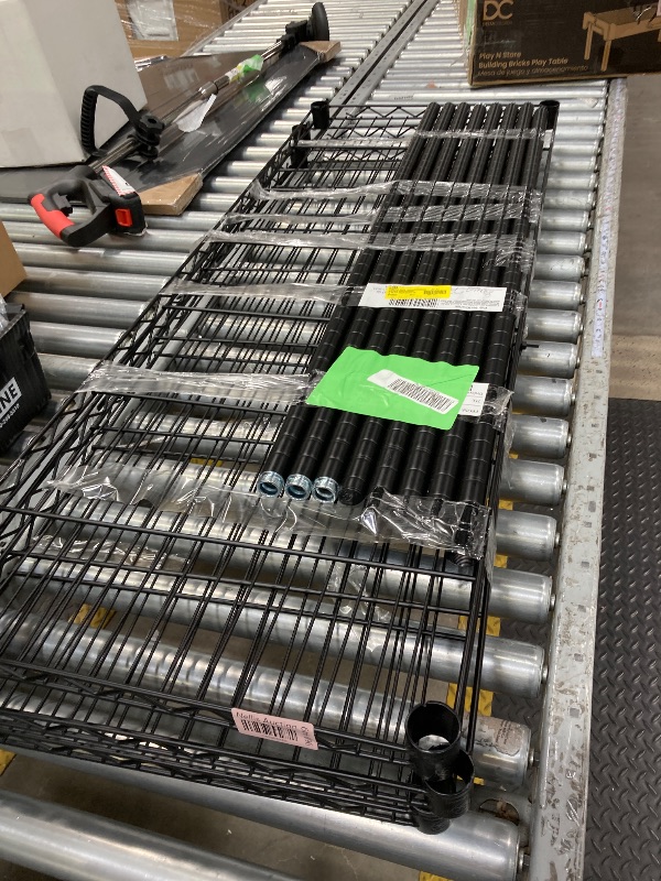 Photo 1 of **ONLY 3 SHELVES** BestOffice 6 Tier Wire Shelving Unit with Wheels 2100LBS Capacity-18x48x82, Black
