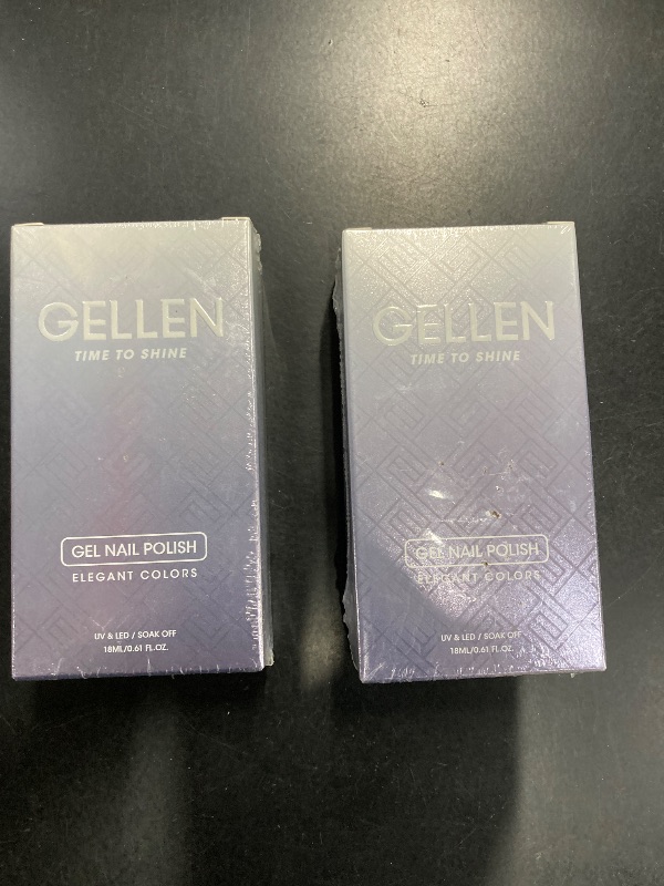 Photo 1 of 2 Pack Gellen Maroon Gel Nail Polish, 18ml Glitter Purple Tones Gel Polish Soak off U V Nails Art Gel Nail Polish, Color No.874