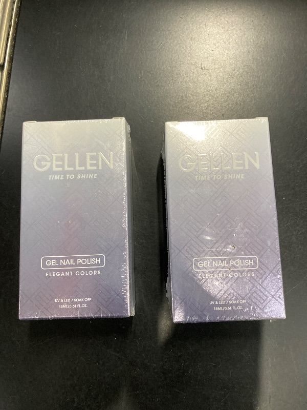 Photo 1 of 2 Pack Gellen Maroon Gel Nail Polish, 18ml Glitter Purple Tones Gel Polish Soak off U V Nails Art Gel Nail Polish, Color No.874