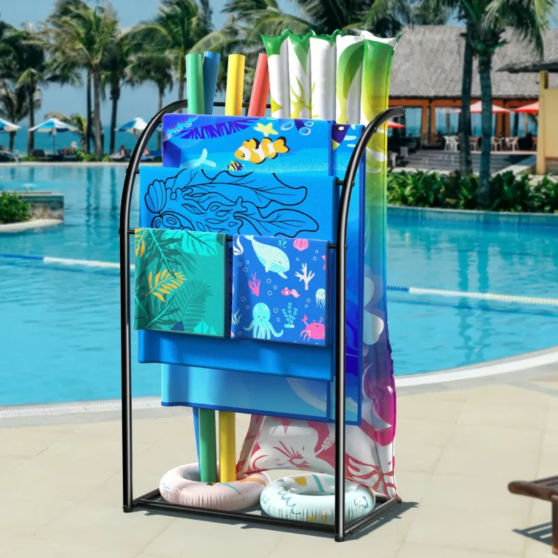 Photo 1 of ***PARTS ONLY***
Nefoso 4 Tier Pool Towel Rack, 40" Tall Towel Drying Rack Outdoor Freestanding Metal Towel Stand for Pool Bathroom Beach Indoor(Black)
