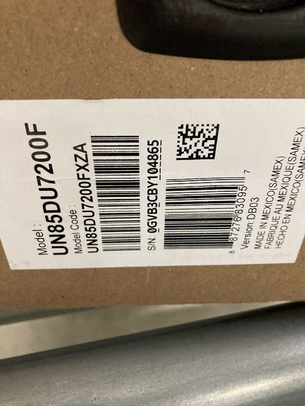 Photo 1 of ***PARTS ONLY***
Samsung 85-Inch Class Crystal UHD 4K DU7200 Series HDR Smart TV w/Object Tracking Sound Lite, PurColor, Motion Xcelerator, Mega Contrast, Q-Symphony (UN85DU7200, 2024 Model)