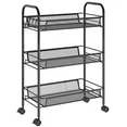 Photo 1 of 3-Tier Metal Slim Rolling Storage Cart, Bathroom Storage Organizer Rolling Utility/ Mobile Shelving Unit Slide Out Mesh Storage Cart for Office, Bathroom, Kitchen, Laundry Room & Narrow Places, Black