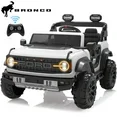 Photo 1 of 24V 2 Seater Ride on Cars for Big Kids, Licensed Ford Bronco Raptor Powered Ride on Toy Truck with Remote Control, Spring Suspension, Bluetooth, LED Light, Electric Car for Kids 3-8 Boys Girls, White

