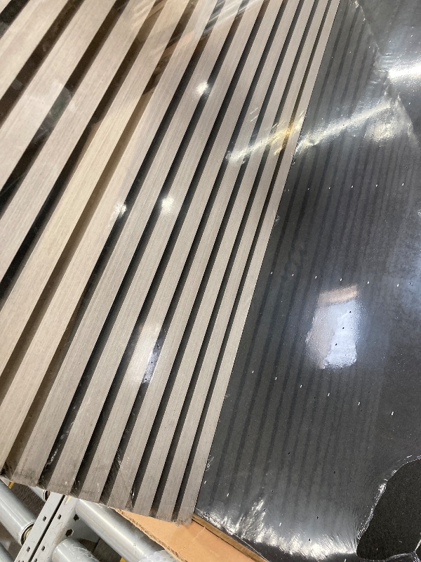 Photo 1 of 2 Pcs Acoustic Slat Wood Wall Panel, 46.45" x 23.81" Wood Slat Soundproof Wall Panel Interior Acoustic Decorative Wood Panels, Wall Decoration Interior Wall Decor for Noise Reduction, Ash Wood

