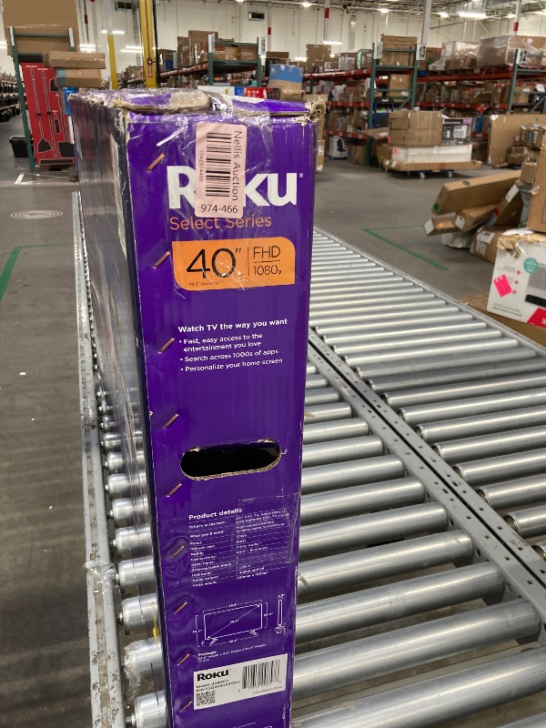 Photo 1 of **BROKEN SCREEN/PARTS ONLY**Roku Smart TV 2025 – 40-Inch Select Series, 1080p Full HD TV – RokuTV with Voice Remote – Flat Screen LED Television with Wi-Fi for Streaming Live Local News, Sports, Family Entertainment