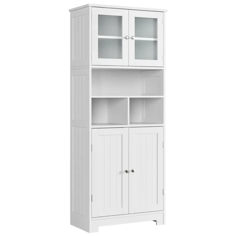Photo 1 of ***MISSING PARTS***Homfa 58'' Tall Bathroom Cabinet with Doors and Shelves, Kitchen Hutch Linen Cabinet, White
