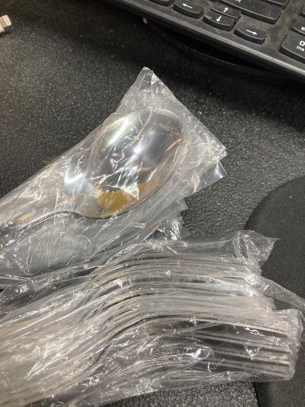 Photo 1 of  Silver color Silverware Set Service for 6,Stainless Steel Flatware Serving Sets,Kitchen Tableware Set,Utensil Set for Home and Restaurant,Knives Forks Spoons Set,Mirror Polished,Dishwasher Safe ***** Missing knives Picture is for reference only *********