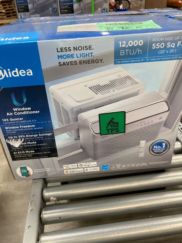 Photo 1 of  ***** Factory sealed**** Midea 12,000 BTU U Shaped Smart Inverter Window Air Conditioner, Cools up to 550 Sq. Ft.,Ultra Quiet with Open Window Flexibility, Works with Alexa/Google Assistant, 35% Energy Savings, Remote Control