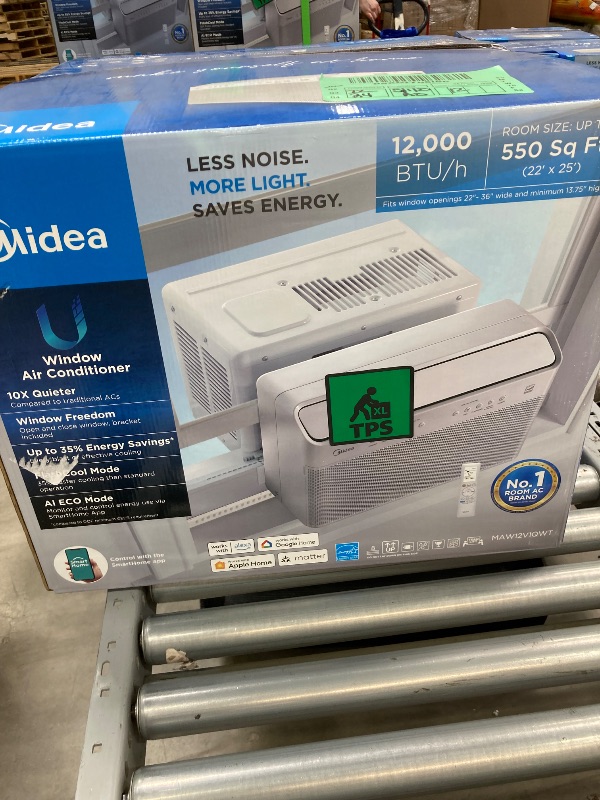 Photo 1 of  ***** Factory sealed**** Midea 12,000 BTU U Shaped Smart Inverter Window Air Conditioner, Cools up to 550 Sq. Ft.,Ultra Quiet with Open Window Flexibility, Works with Alexa/Google Assistant, 35% Energy Savings, Remote Control