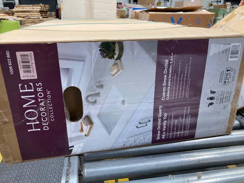 Photo 1 of  **** Factory sealed item**** 49 in. W x 22 in. D Quartz Vanity Top in Snow Orchid with White Ceramic Rectangular Single Sink



