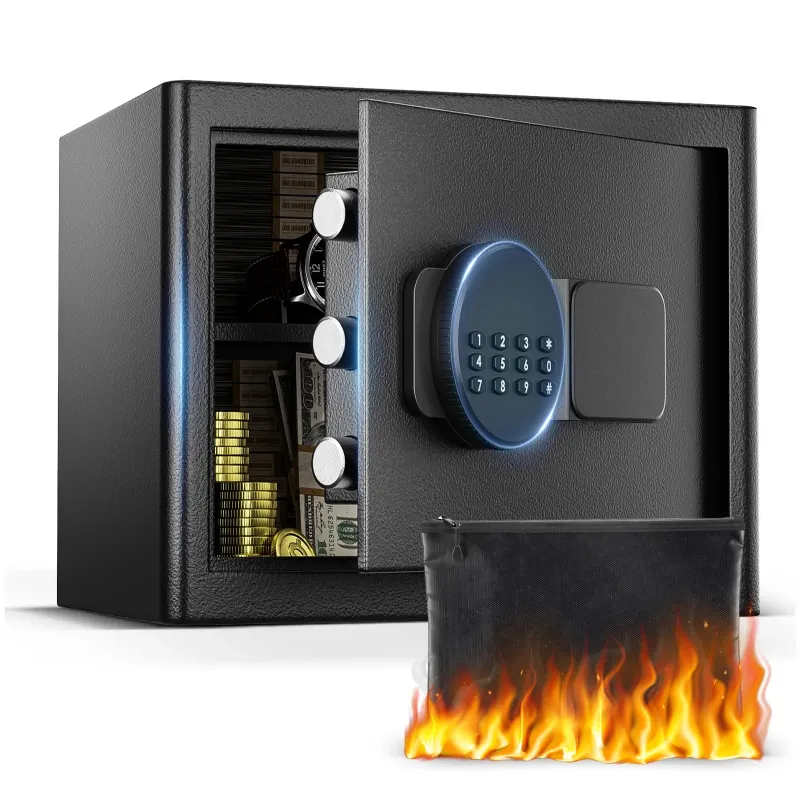 Photo 1 of ***will not open, needs new keys*** SRWTRCHRY 1.2 Cu. ft. Safe Box, Fireproof, Keys & Digital Keypad Lock, Home Safe for Money, Wall Mountable, Black, 24.7lb
