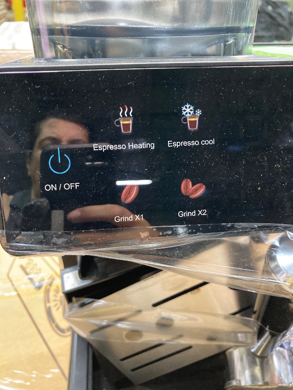 Photo 1 of Bluebow All-in-One Espresso Machine with Grinder, 20-Bar Automatic Coffee Maker, Built-in Milk Frother for Latte & Cappuccino, Single/Double Shot Brew, Touchscreen - Stainless Steel
