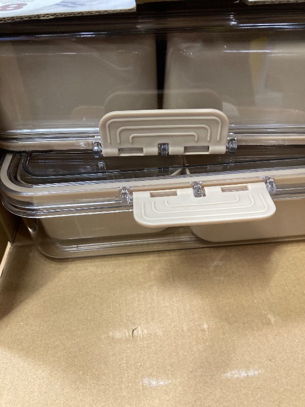 Photo 1 of 2Pack Snackle Box Container, Divided Serving Tray w/ Lid & Handle 8 Compartment