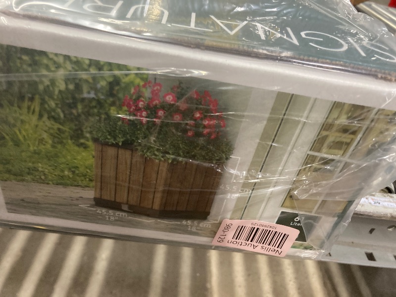 Photo 1 of 18 in. Deco Modern Outdoor Brown Resin Cube Self Watering Planter (1-Pack)