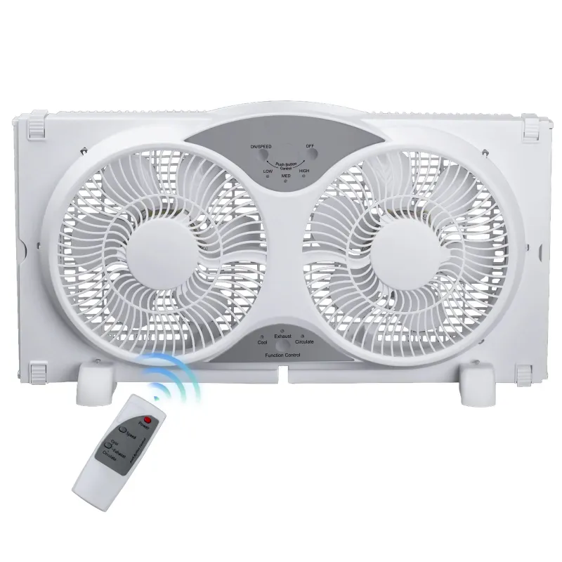 Photo 1 of ***PARTS ONLY***
9" Twin Window fan with Remote Control, 3 Speed Bedroom window fan reversible Airflow Exhaust and Intake Quiet Operation, Fan Window Easy to install

