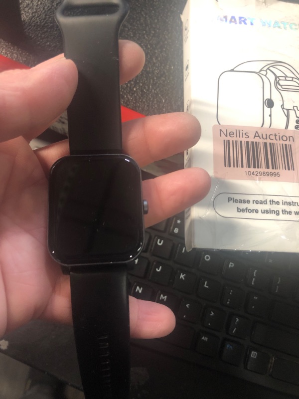 Photo 1 of **MISSING CHARGER**
Jacoosa Smart Watch, 1.85" HD Smartwatch for Men Women (Answer/Make Calls), Fitness Watch with 120+ Sports Modes, IP68 Waterproof, Heart Rate/Sleep Monitor, Activity Trackers for iOS/Android (Black)