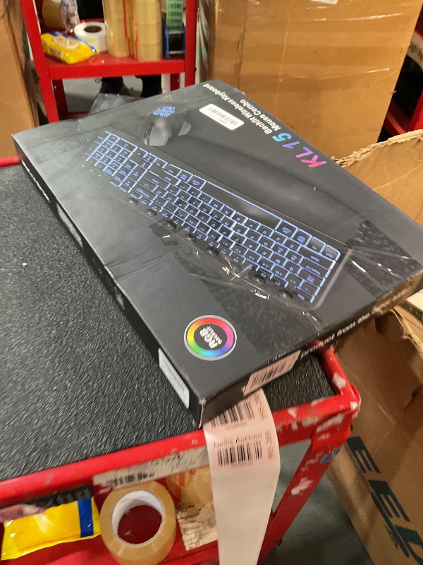 Photo 1 of SABLUTE Ergonomic Wireless Keyboard and Mouse Combo - Wave Keyboard with Soft Leather Wrist Rest, Resistant Keys, RGB Backlit Rechargeable Set for PC/Mac/Chromebook (Black)