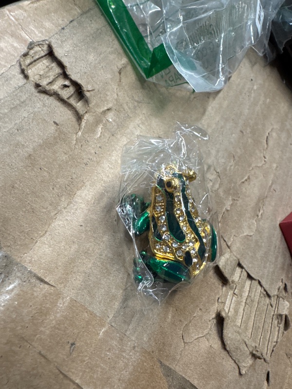 Photo 1 of SEVENBEES Golden Frog Jewelry Trinket Box Gift for Home Decor