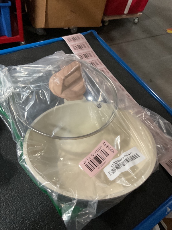 Photo 1 of ***USED - SCRATCHED - NO PACKAGING - SEE COMMENTS***
CAROTE 8 Inch Nonstick Skillet Frying Pan with Lid,White Granite Non Stick Omelet Pans,Fry Pan Egg Pan Stone Cookware Chef's Pan, PFOS & PFOA Free