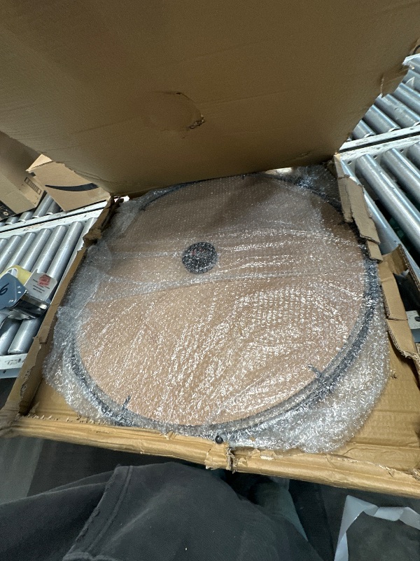 Photo 1 of EMAX HOME Large Old Town Farmhouse Wall Clock 30 Inches Rustic Antique Wood with Metal Circle and Large Numerals Silent Battery Operated 